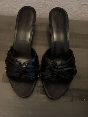 Balenciaga Cagole 70 Leather Mule Sandals